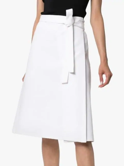 Shop A_plan_application High-waisted Cotton Wrap Skirt In White