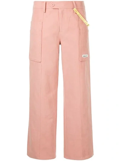 Shop Ader Error Straight Leg Trousers In Pink Pink