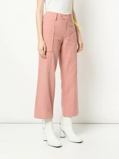 Shop Ader Error Straight Leg Trousers In Pink Pink