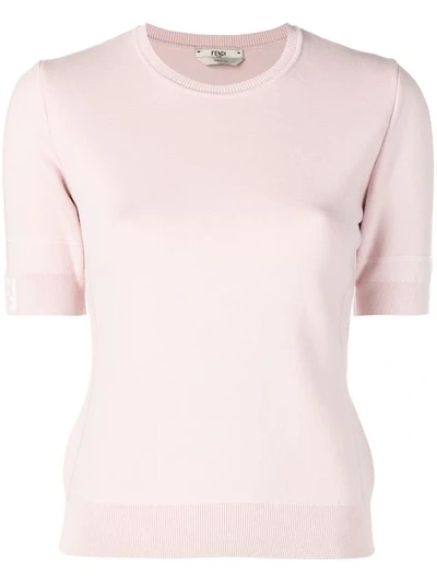 Shop Fendi Short-sleeve Sweater In Pink