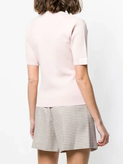 Shop Fendi Short-sleeve Sweater In Pink