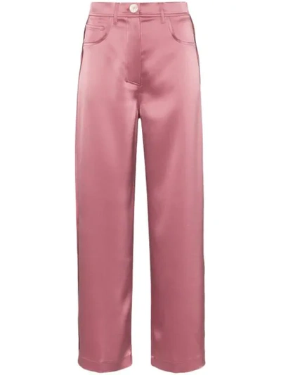 Shop Nanushka Marfa Satin Trousers In Pink