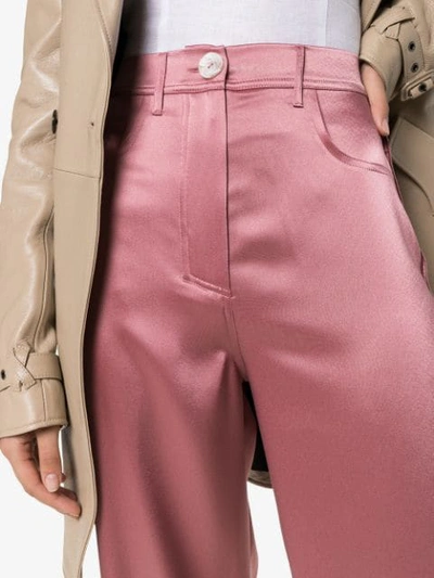 Shop Nanushka Marfa Satin Trousers In Pink