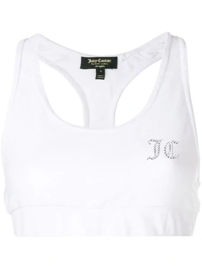 Shop Juicy Couture Swarovski Personalisable Velour Crop Top In White