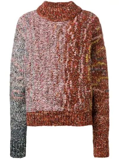 Shop Victoria Beckham Chunky Mix Sweater - Red