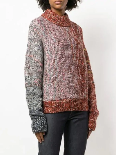 Shop Victoria Beckham Chunky Mix Sweater - Red