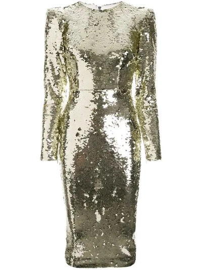 Shop Alex Perry Elisa Sequin Dress In Gold