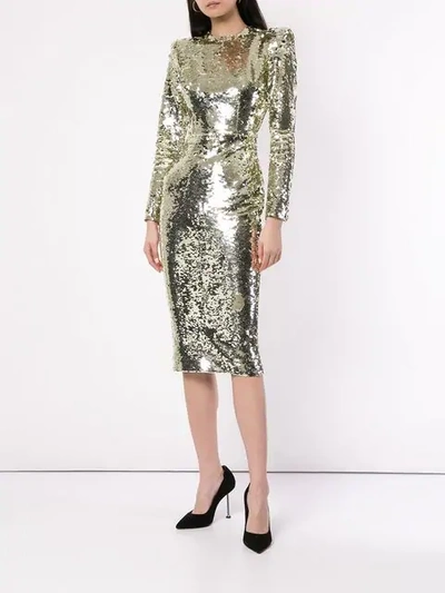 Shop Alex Perry Elisa Sequin Dress In Gold