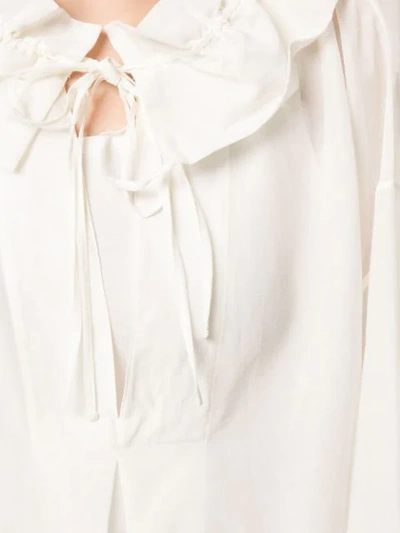 Shop Jil Sander Tie Neck Blouse In White