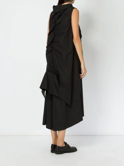 Shop Aganovich Oversized Knot Detail Dress In Black