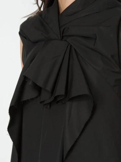 Shop Aganovich Oversized Knot Detail Dress In Black