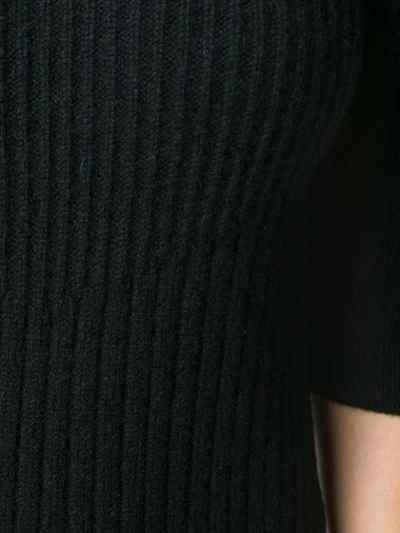 Shop Cashmere In Love Cashmere Ribbed Knit Dress - Black