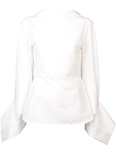 Shop Maticevski Oversized Cuff Shirt In White