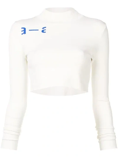 Shop Artica Arbox Cropped Long-sleeved Tee In White