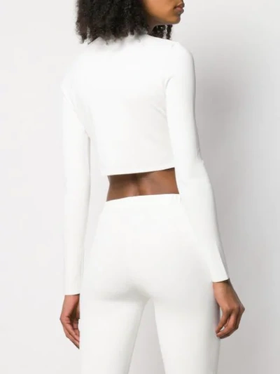 Shop Artica Arbox Cropped Long-sleeved Tee In White