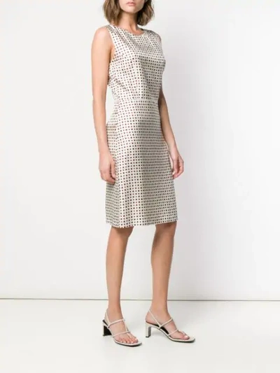 Shop Alberto Biani Dotted Print Dress In Neutrals