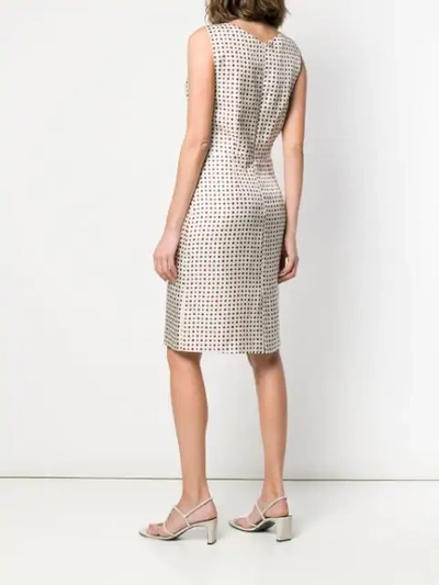 Shop Alberto Biani Dotted Print Dress In Neutrals