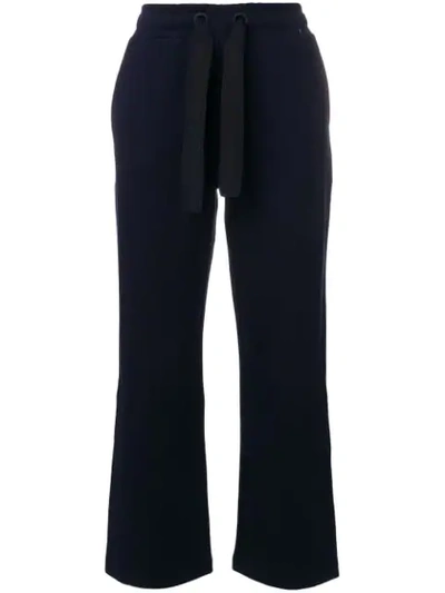 Shop Moncler Drawstring Flared Trousers In Blue