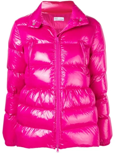 Shop Red Valentino Shiny Puffer Jacket - Pink