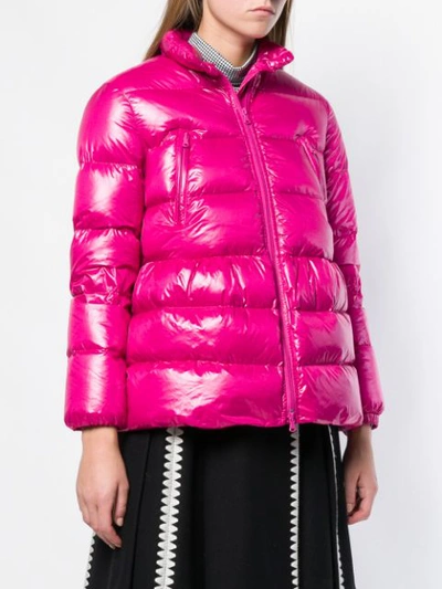 Shop Red Valentino Shiny Puffer Jacket - Pink