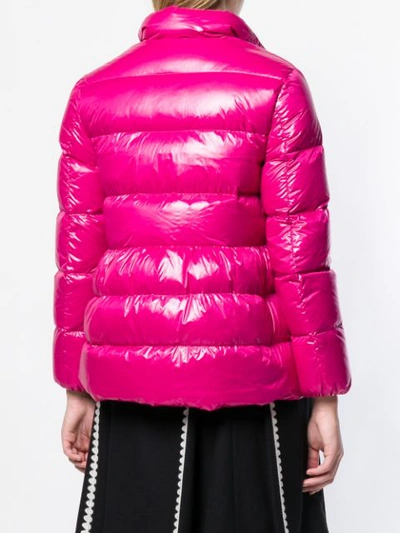 Shop Red Valentino Shiny Puffer Jacket - Pink