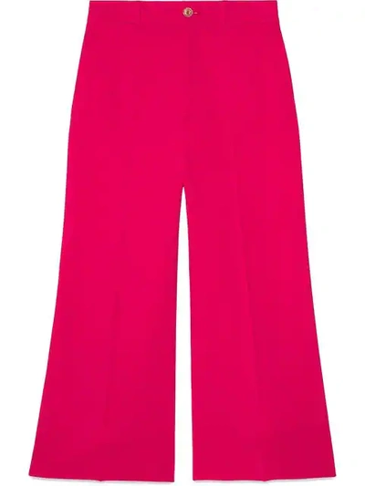 Shop Gucci Stretch Viscose Culotte Pant In Pink