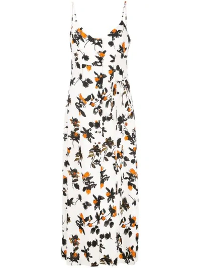 Shop Derek Lam Floating Floral Camisole Dress In White