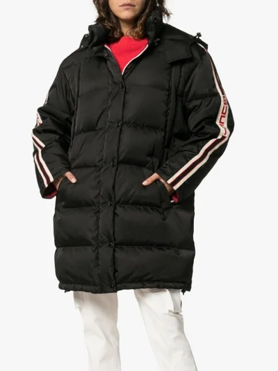 Shop Gucci Oversized Hooded Puffer Coat In Black