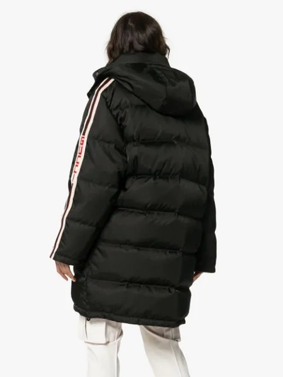 Shop Gucci Oversized Hooded Puffer Coat In Black