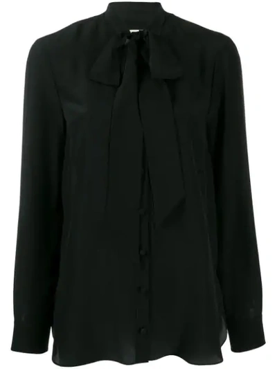 Shop Alexander Mcqueen Pussy Bow Blouse In Black