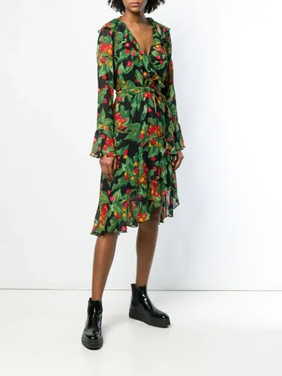 Shop Marc Jacobs Cherries Print Wrap Dress In Green