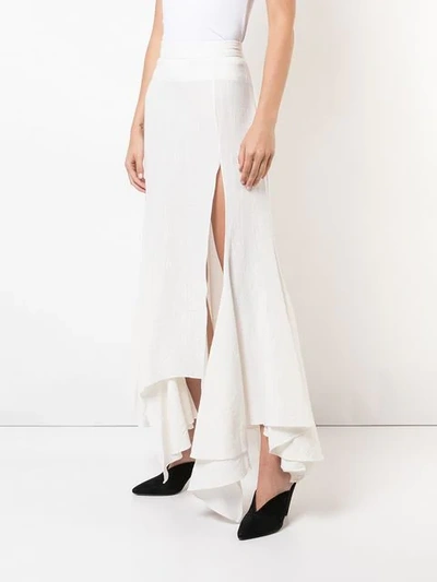 Shop Juan Carlos Obando Split Leg Skirt In White