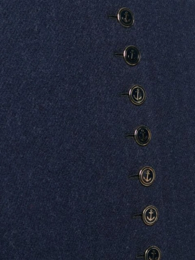 Shop Thom Browne Unlined Button Back Sack Overcoat In Navy Solid Double Face Melton