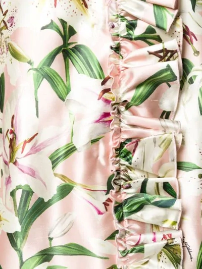 Shop Dolce & Gabbana Floral Ruffle Coat In Pink