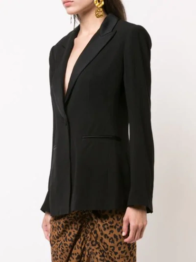 Shop Diane Von Furstenberg Cut Out Tuxedo Blazer  In Black