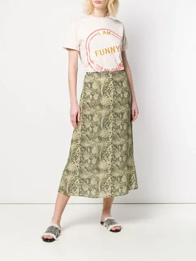 Shop See By Chloé Slogan Embroidered T In Neutrals