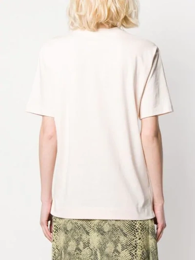 Shop See By Chloé Slogan Embroidered T In Neutrals