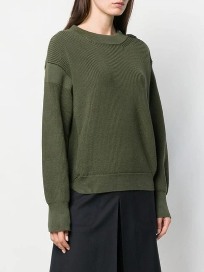 Shop Moncler Long-sleeve Knitted Sweater In Green