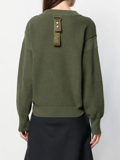 Shop Moncler Long-sleeve Knitted Sweater In Green