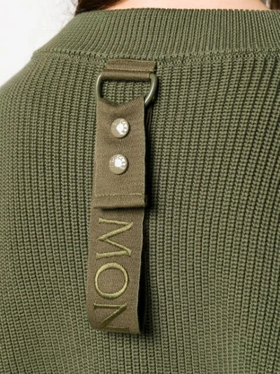 Shop Moncler Long-sleeve Knitted Sweater In Green