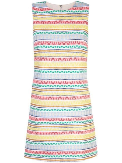Shop Alice And Olivia 'coley' Kleid In White ,multicolour