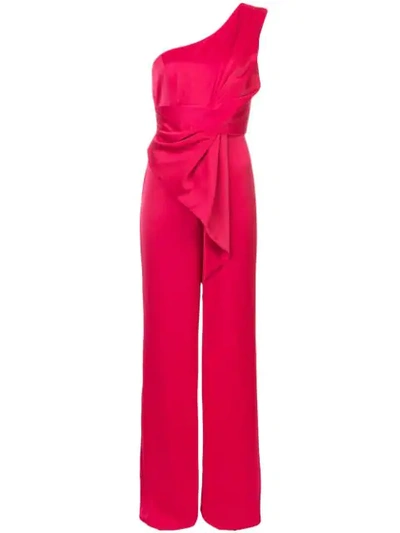 Shop Jay Godfrey Asymmetric Ruffle Jumpsuit - Red