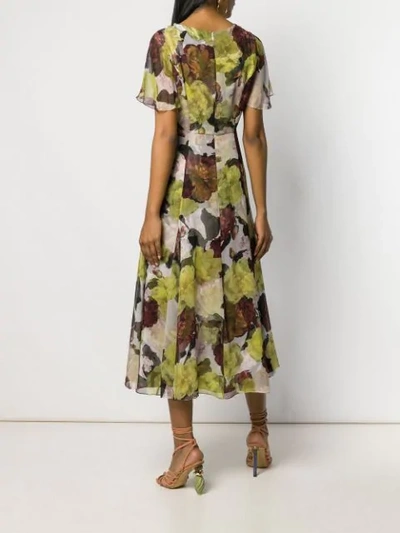 Shop Erdem Floral Shift Dress In Neutrals