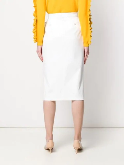 Shop Max Mara Ruffled Pencil Skirt In White