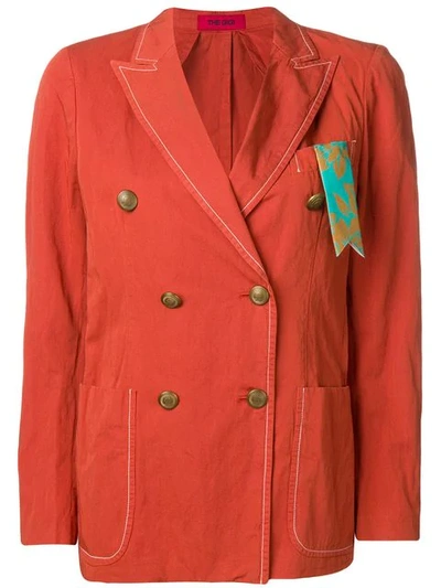 Shop The Gigi Double-breasted Blazer In Red