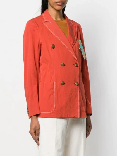 Shop The Gigi Double-breasted Blazer In Red