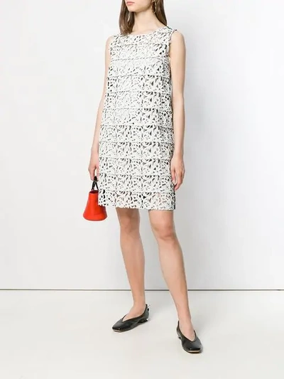 Shop Gianluca Capannolo Floral Lace Short Dress In White