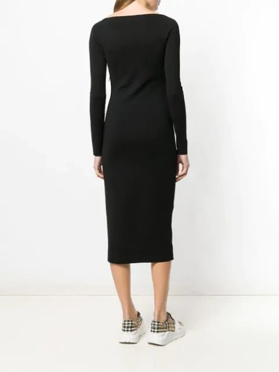 Shop Stella Mccartney Fitted Midi Dress In Black