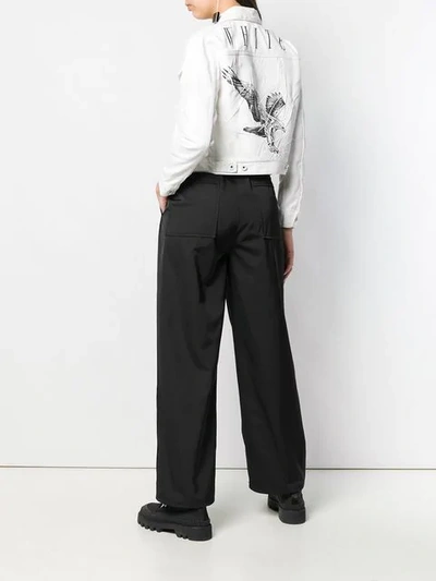 Off-white Cropped Denim Jacket In White