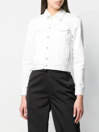Off-white Cropped Denim Jacket In White